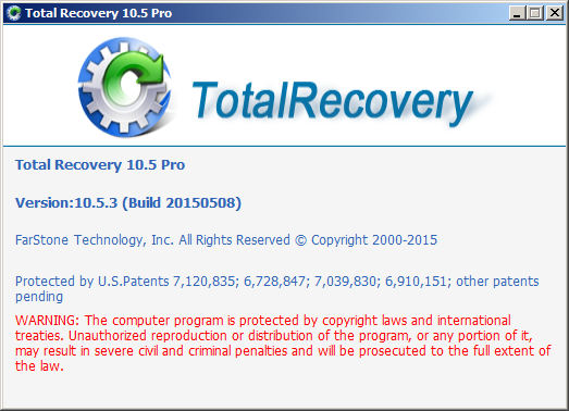 FarStone TotalRecovery Pro 10.5.3 Build 20150508 FarStone TotalRecovery Pro 10.5.3 Build 20150508
