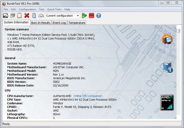 PassMark BurnInTest Professional 8.1 Build 1006