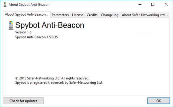 Spybot Anti-Beacon for Windows 10 1.5