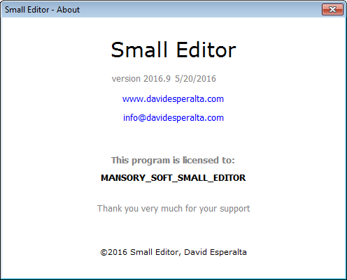 Small Editor 2016.9