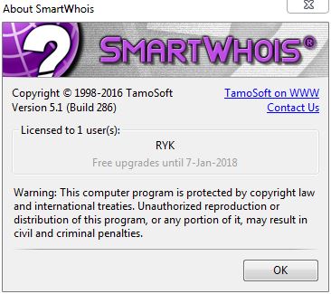 SmartWhois 5.1 Build 286 SmartWhois 5.1 Build 286