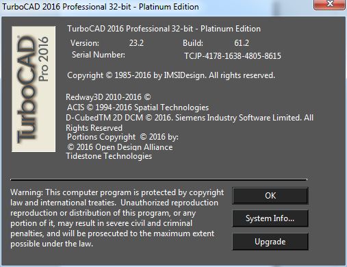 TurboCAD Professional Platinum 2016 23.2.61.2 TurboCAD Professional Platinum 2016 23.2.61.2