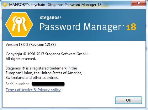 Steganos Password Manager 18.0.3 Revision 12133