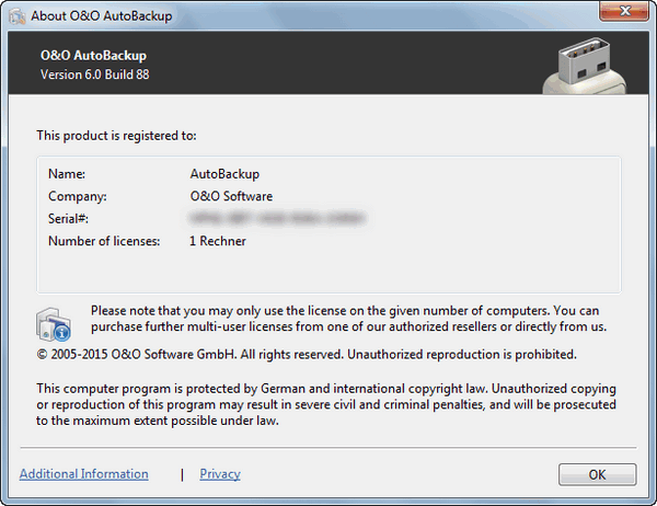 O&O AutoBackup Professional 6.0 Build 88
