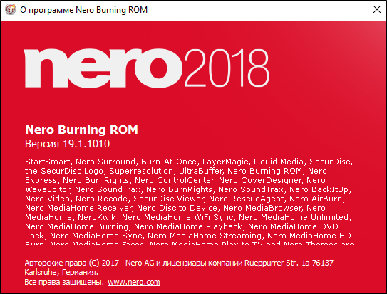 Nero Burning ROM 2018 19.0.00800