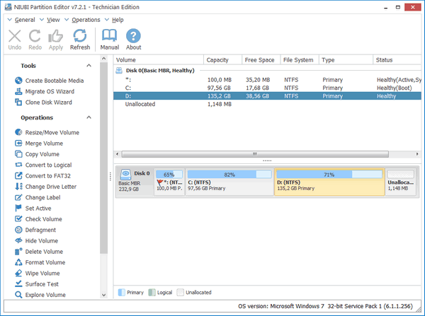 NIUBI Partition Editor Pro / Technician 9.7.0 download the new version for android