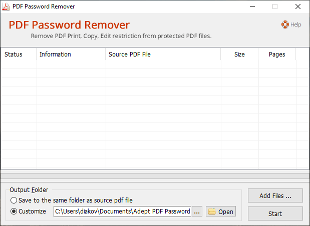 Adept PDF Password Remover 3.70