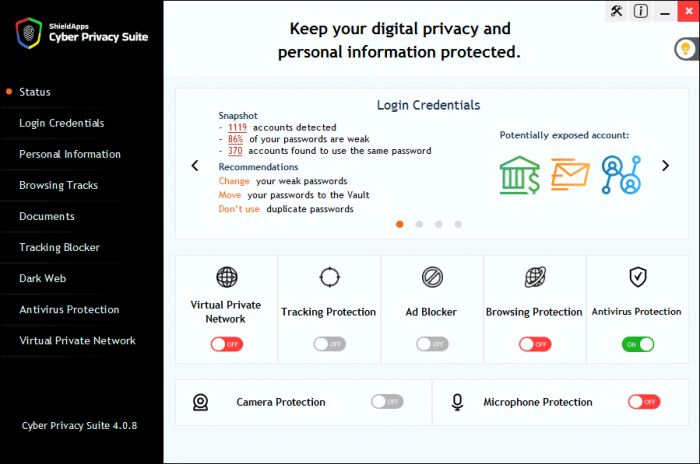 download the new version for windows ShieldApps Cyber Privacy Suite 4.0.8