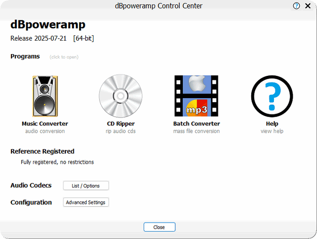 dBpoweramp Music Converter 2025.07.21 Reference