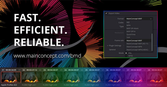 MainConcept Codec Plugin 1.7.2 for DaVinci Resolve