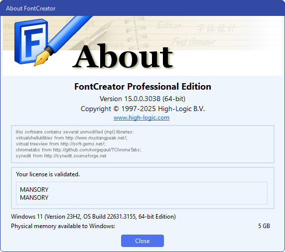 High-Logic FontCreator 15.0.0.3038