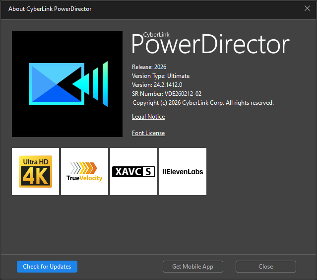 CyberLink PowerDirector Ultimate 2026 v24.2.1412.0