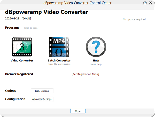 dBpoweramp Video Converter Premier 2026.03.23